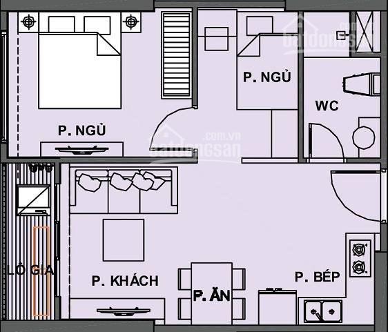 thiết kế căn hộ 46m2 2 phòng ngủ